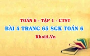 Bài 4 trang 64 SGK Toán 6 Chân trời sáng tạo Tập 1